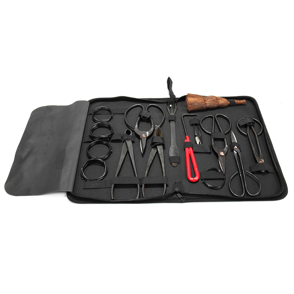 Bonsai Tool Kit Carbon Steel 10 Pcs Kit Cutter Scissors Shears Tree Nylon Case 