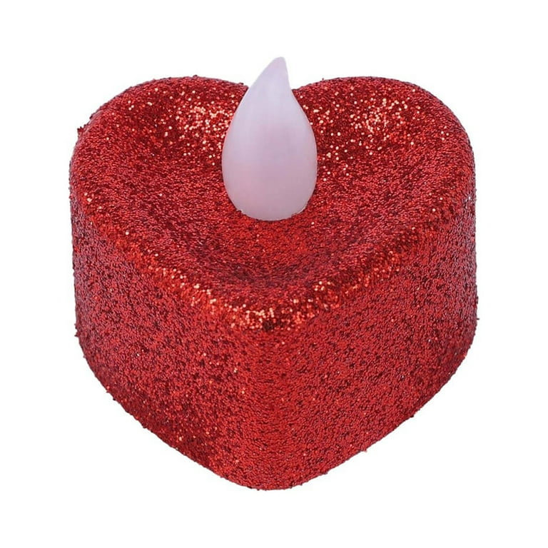 Red Heart Shaped Candles