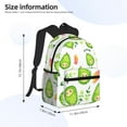 thumbnail image 4 of Daiia Kawaii Avocado School Backpack for Men Women, Unisex Large Waterproof Bookbag Schoolbag Casual Daypack for High School/College/Teens/Travel/Work Black, 4 of 8