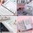 thumbnail image 4 of ZHAOCHENG Carpeta de presupuesto A6 con sobres con cremallera Carpeta de ahorro de dinero recargable de cuero sintético azul, 4 of 5
