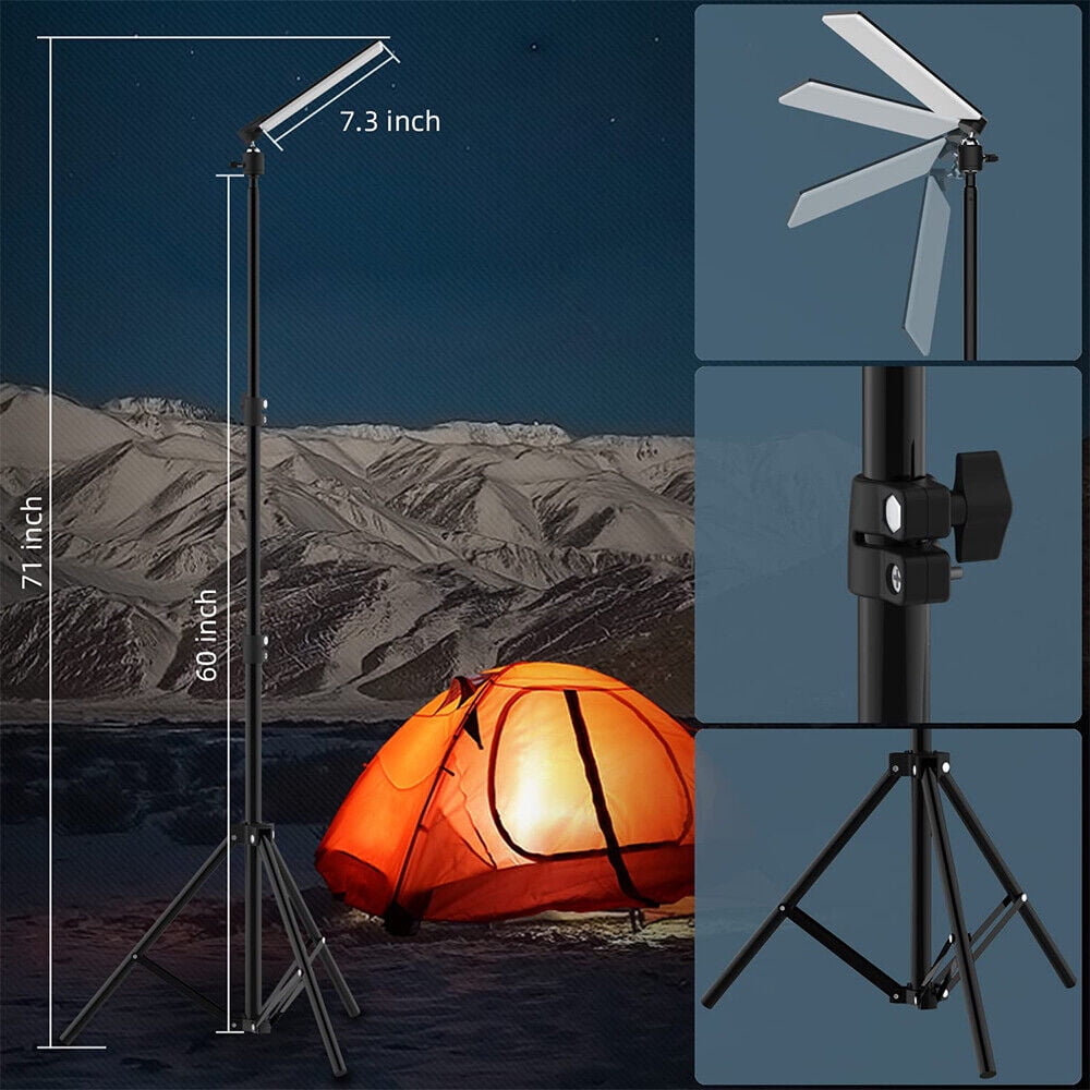 LITOM 84LED Tripod Stand Floor Camping Light Outdoor Super Bright Camping Light Adjustable Metal Telescoping Tripod 6ft, USB Powered