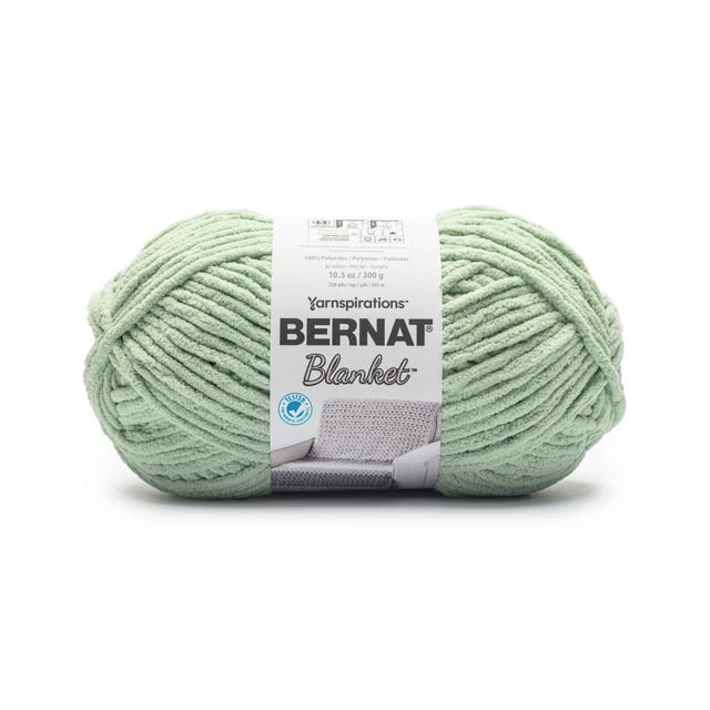 Bernat® Blanket™ #6 Super Bulky Polyester Yarn, Clary Sage 10.5oz/300g, 220 Yards