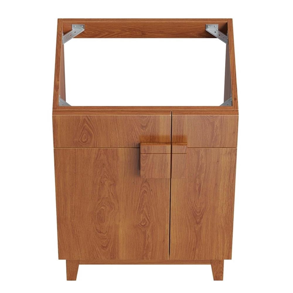 Modway Miles 24" Wood Bathroom Vanity Cabinet with Tapered Legs in Walnut