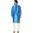thumbnail image 2 of SKAVIJ Men's Art Silk Kurta Pajama Set Indian Traditional Wear Dress Turquoise XL, 2 of 6