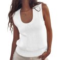 thumbnail image 6 of Womens Summer Sweater Vest Sleeveless Ribbed Knit Tank Tops Going Out Casual Basic Scoop Neck Tshirt, 6 of 6