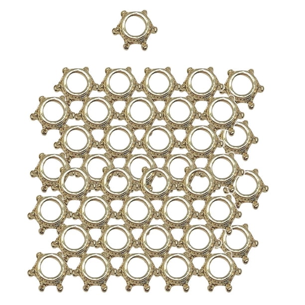 50 piezas de de corona espaciador suelta conector de encanto para joyería de bricolaje KC Golden Baoblaze Crown Charms Beads artesanías