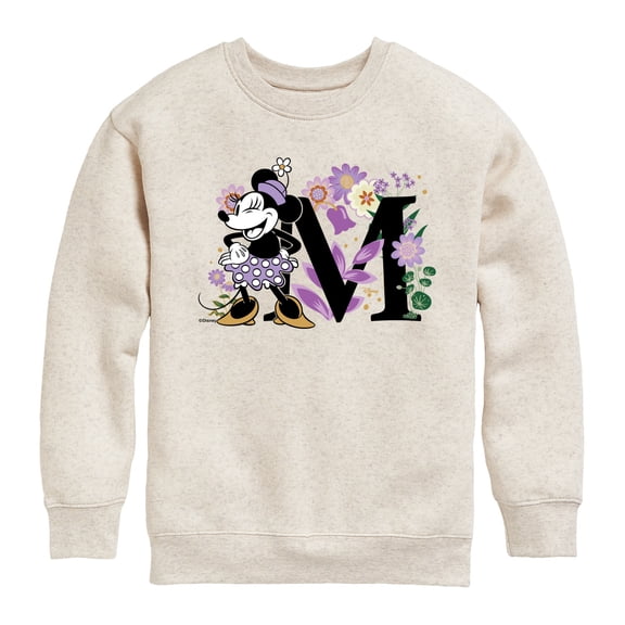 Disney - Minnie Floral Boys' Graphic Long Sleeve Fleece Sweatshirt