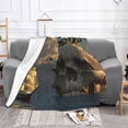 thumbnail image 2 of Skull Sea Island Throw Blanket, Super Soft Anti-Pilling Flannel Bed Blankets, 40"x30", 2 of 8