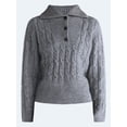 thumbnail image 5 of Free Assembly Women's and Women's Plus Bib Collar Sweater, Midweight, Sizes XS-4X, 5 of 5