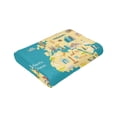 thumbnail image 6 of Kll Fleece Blanket Plush Throw Blanket World Map With Landmarks,Soft Fuzzy Cozy Flannel Blanket For Couch Sofa Bed.(80"X60"), 6 of 9