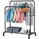 thumbnail image 3 of Perchero Plegable de Acero con Doble Barra – 150x110x57.5 cm – Organizador de Ropa, Zapatos y Accesorios – Negro, 3 of 7