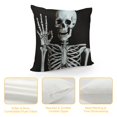 thumbnail image 4 of COMIO  Skull Human Skeleton Throw Pillow Cover Human Skeleton Posing Decorative Pillow Case Cushion Cover Home Sofa Decor Pillow Cover, 4 of 5