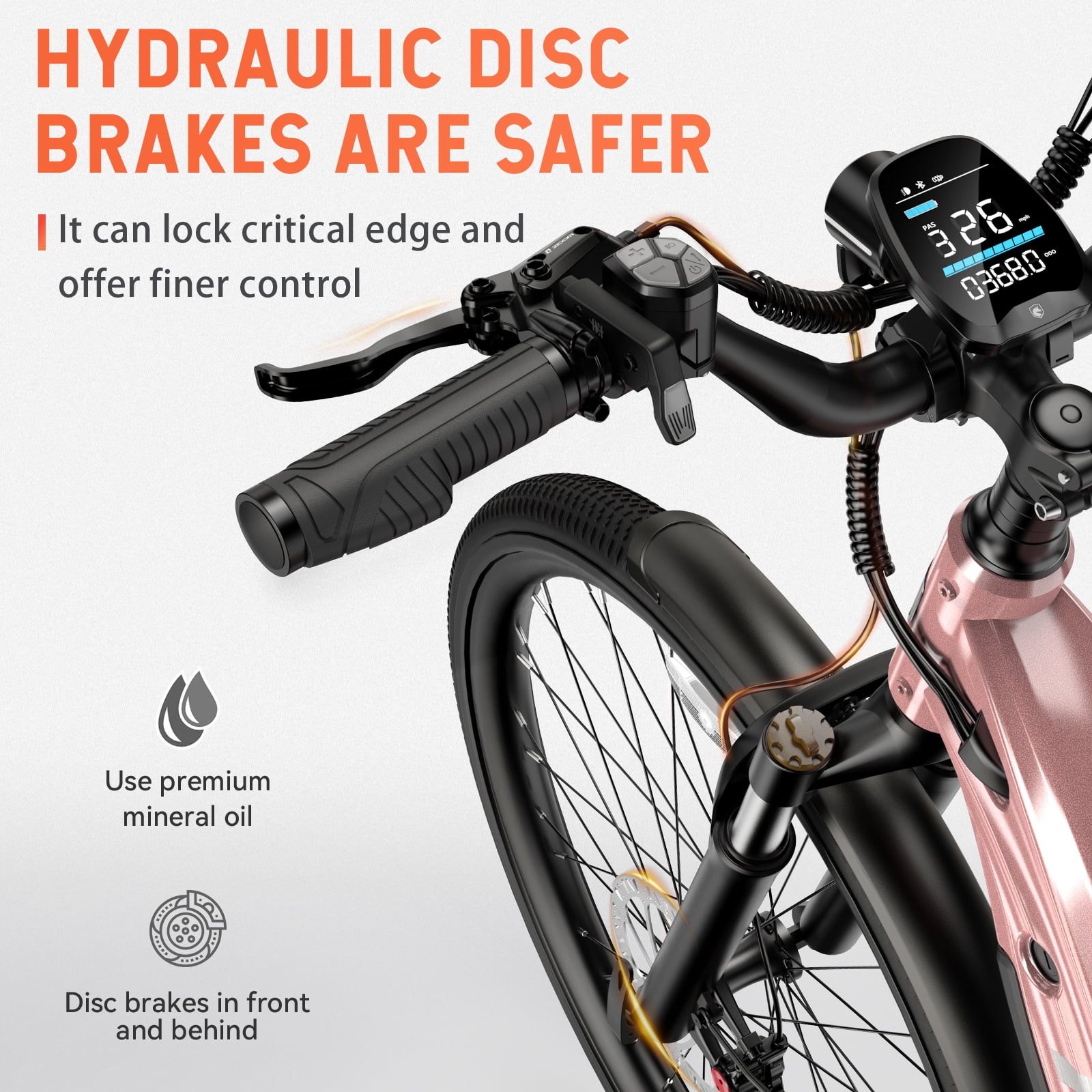 HOVSCO Electric Bike, 500W Peak Motor 20mph, 48V/15Ah, E-Mountain bicycle for Women, UL2849, APP Control