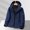 Navy, variant on Sentmoon Two Piece Sets Mens Ski Jacket and Tops Solid Color Long Sleeve Hooded Neck Mens Coats Winter Oversized Keep Warm Zipper Windbreaker Mens Clothing with Pockets Fall for Walking and Daily