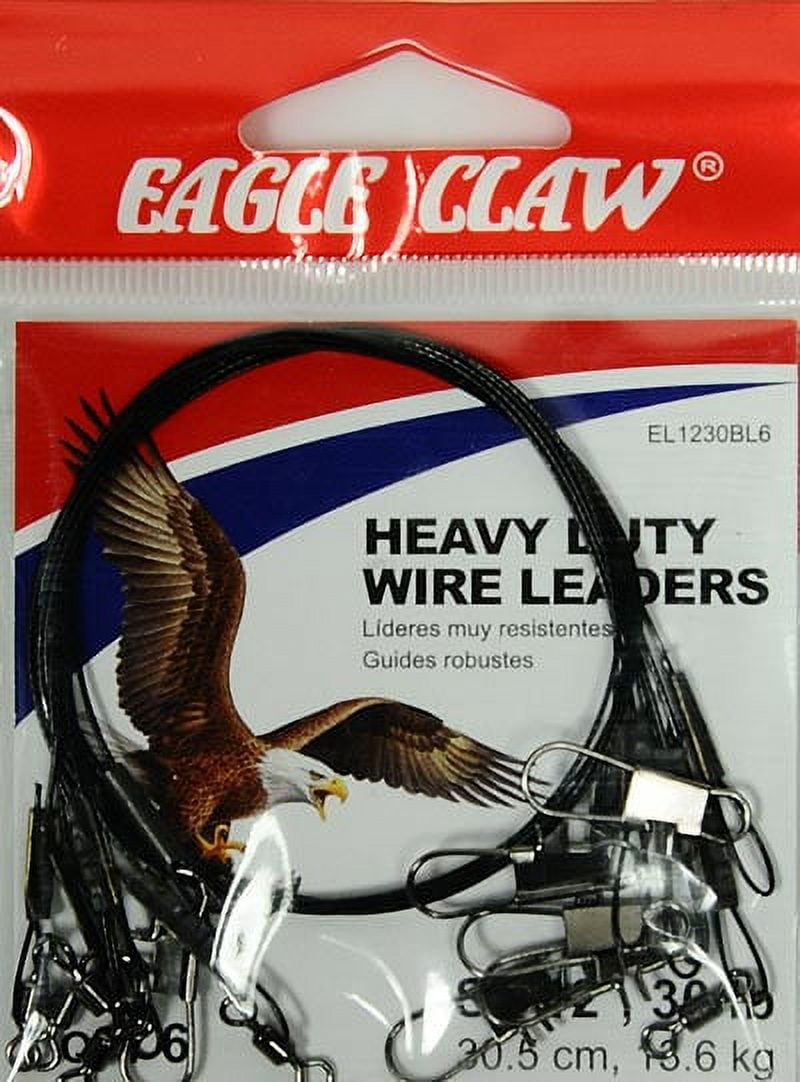 Eagle Claw Fishing, EL1230BL6, Nylon Steel Leader 12" - 30 lb.