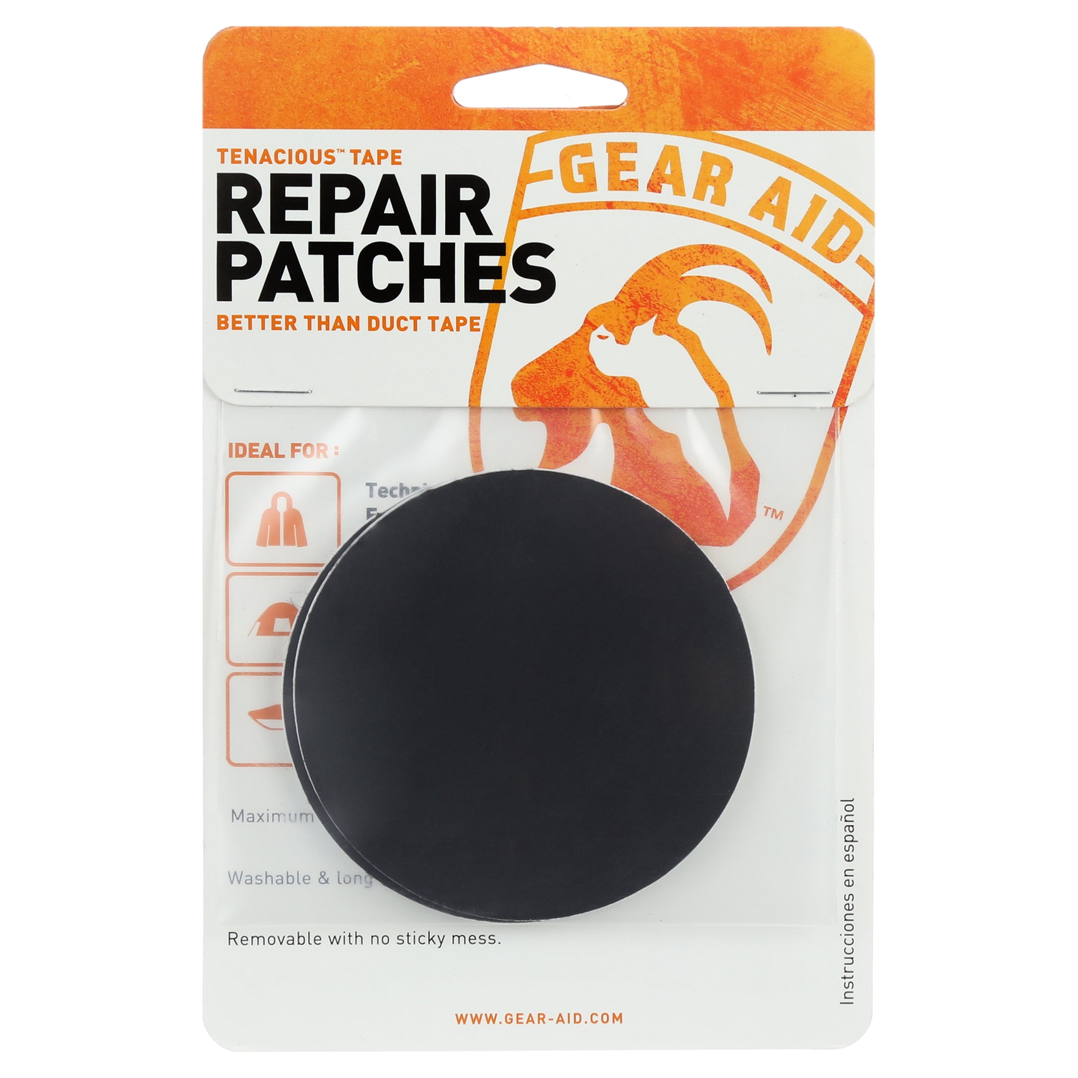 2pk GEAR AID Tenacious Tape Gear Repair Patches, Clear, 2.5” 1.5” Hex Shape  