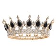 thumbnail image 1 of FORSEVEN Corona de reina con diamantes de imitación, coronas y tiaras de boda para mujer, accesorios para el pelo de fiesta, corona de princesa, corona de cumpleaños, corona nupcial de cristal (oro+ne, 1 of 1