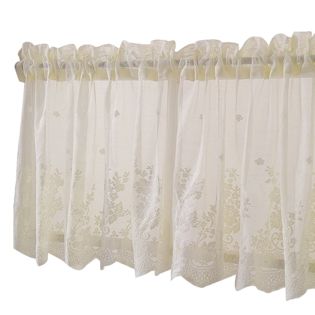 Cortinas cortas translúcidas bordadas con encaje Floral de 1 pieza para cocina hermosas decoraciones para ventana de comedor Ormromra 223256-1