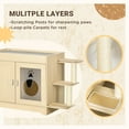 thumbnail image 4 of PawHut 3-in-1 Cat Litter Box Enclosure & Elevated Cat Bed Tree with Scratching Posts for Large & Small Kitties, Hidden Cat Litter Cabinet with Double Doors, Soft Cushion, 4 of 9