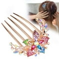 thumbnail image 5 of Fashion Women Rhinestone Inlaid Flower Hair Comb Hairpin R2E7 Headwear E8C7, 5 of 9