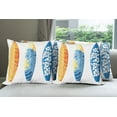 thumbnail image 6 of Ambesonne Summer Throw Pillow Cover 4 Pack, Surf Fun Water Sports, 16", Blue Orange Yellow, 6 of 7
