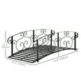 thumbnail image 3 of Outsunny 6FT Garden Bridge with Safety Rails Decorative Pond Bridge, Black, 3 of 10