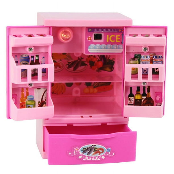 Juego de cocina en miniatura para niños, simulación de juego para niñas, pequeños electrodomésticos, refrigerador, lavadora de juguete