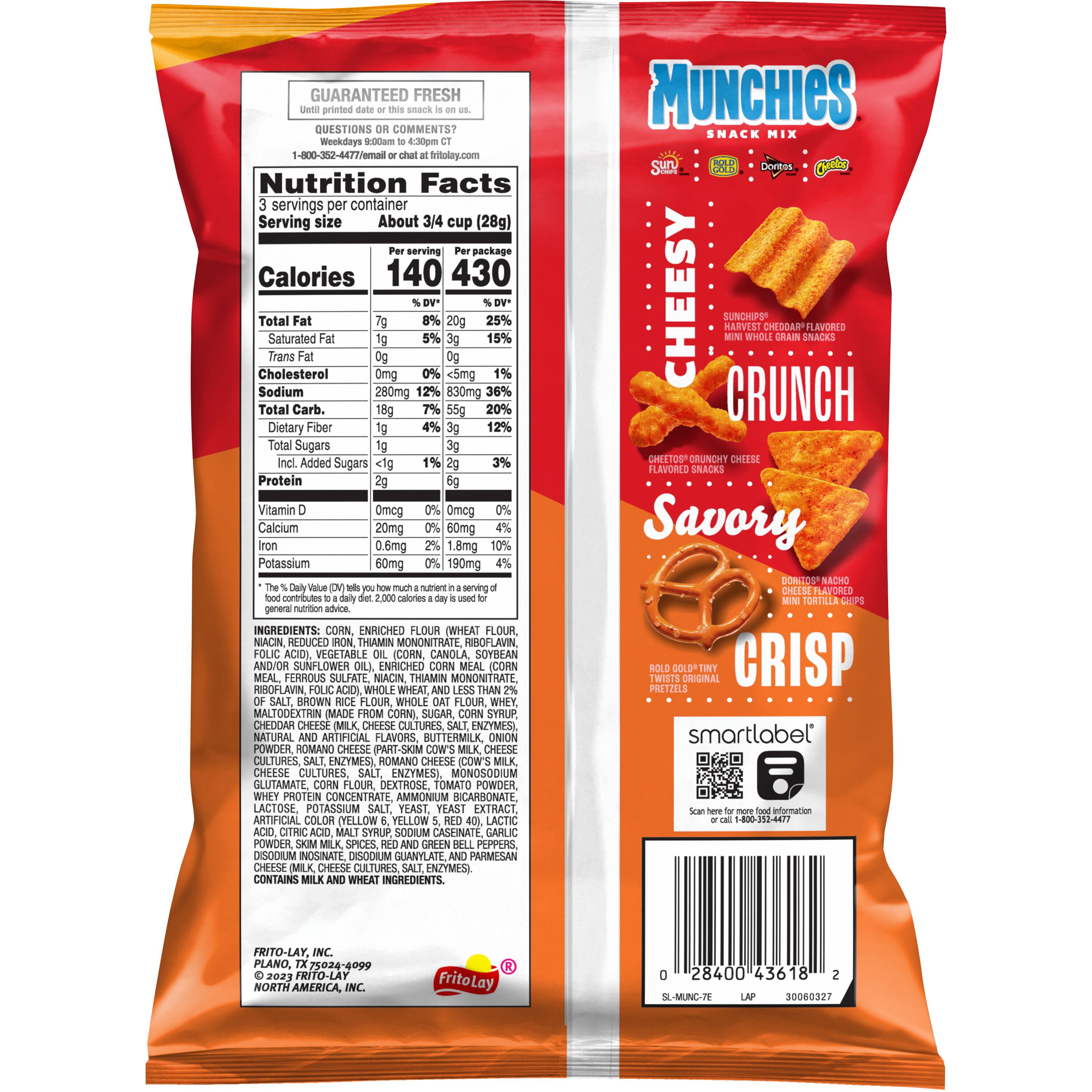 Munchies Cheese Fix Flavored Snack Mix Snack Chips, 3 oz Bag