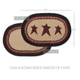thumbnail image 3 of VHC Brands Braided Cotton Placemat 10x15 Set of 4, Cotton Dining Room, Kitchen Placemat, Dining Table Placemats, Woven Place Mat, Stenciled, Connell Collection, Oval 10x15, Stars, Burgundy, 3 of 5
