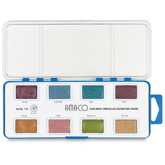 Amaco Semi-Moist Underglaze - Set No. 110, Set of 8