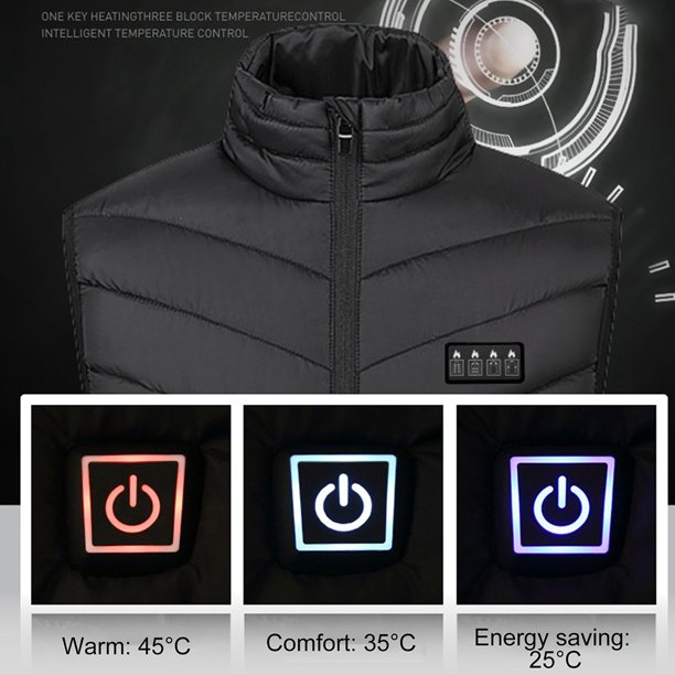 Chaleco Calentado Esquí Chaleco calefactable para hombres y mujeres, chaleco calefactable para caza, senderismo, camping (negro XXXL) Likrtyny Para Estrenar