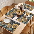 thumbnail image 5 of Summer Sunflowers Placemats Set of 4 Farmhouse Cartoon Botanical Flowers Place Mats Indoor Wipeable Table Mats Washable Cloth Dining Table Placemats for Kitchen Holiday Party Home Decor 13x19 Inch, 5 of 9