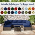 thumbnail image 5 of Snubbull 14 Piece 26" x 26" Patio Cushion Covers Replacement, Outdoor Patio Wicker Sofa Washable Cushion Slipcovers with Zipper, Blue, 5 of 8