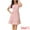 Pink, variant on DARING DIVA Women's Summer Casual Square Neck Puff Short Sleeve Ruffle Dress M Black