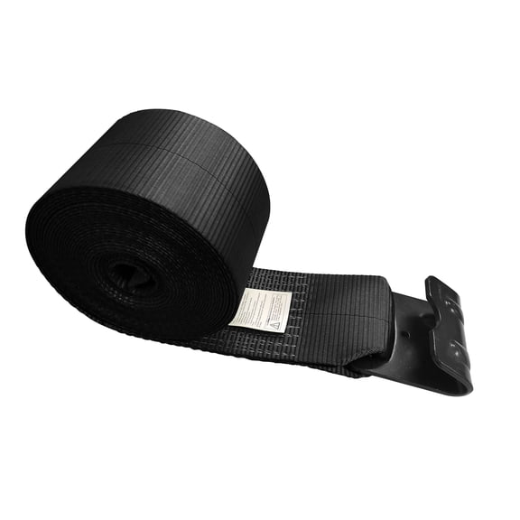 Mega Cargo Control 1 Pack Heavy Duty 4" x 30' Winch Tie Down Strap W/ Flat Hook WLL: 5400 lbs Black