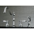 thumbnail image 2 of Kingston Brass KB1791BPLBS Bel-Air Double-Handle Widespread Kitchen Faucet with Brass Sprayer in Polished Chrome, 2 of 8