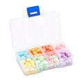 thumbnail image 4 of 1Box 240Pcs 8 Colors Opaque Acrylic Multi-Strand Links for Tile Elastic Bracelets Making Rectangle with Random Letter Mixed Color 8x9x4.5mm Hole: 1.5mm 30pcs/color DIY, 4 of 8