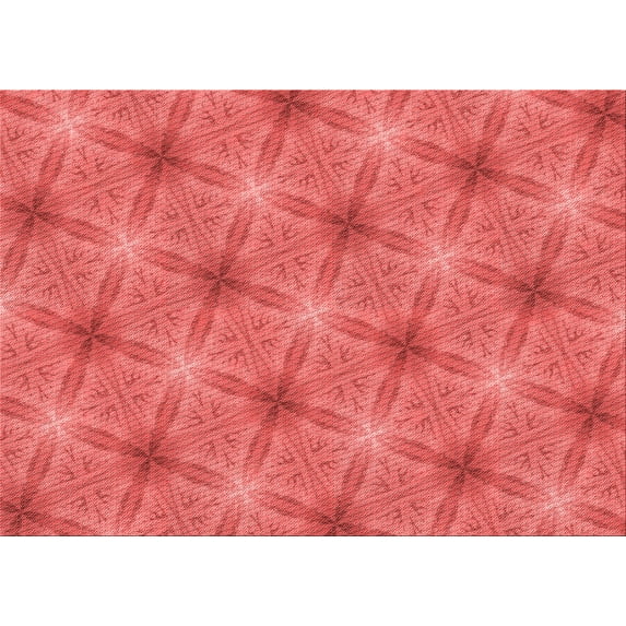 Ahgly Company Machine Washable Indoor Rectangle Transitional Red Area Rugs, 7' x 9'