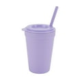 thumbnail image 4 of Your Zone 4-Pack Plastic 15-Ounce Capacity Tumbler Set with Lid and Straw, Multi-Colored, 4 of 14
