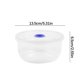 thumbnail image 3 of Bento Box redondo de plástico transparente | Apto para microondas | Apto para refrigerador | Diseño apilable | Base estable antideslizante | Contenedor de alimentos sin BPA con orificio de v, 3 of 5