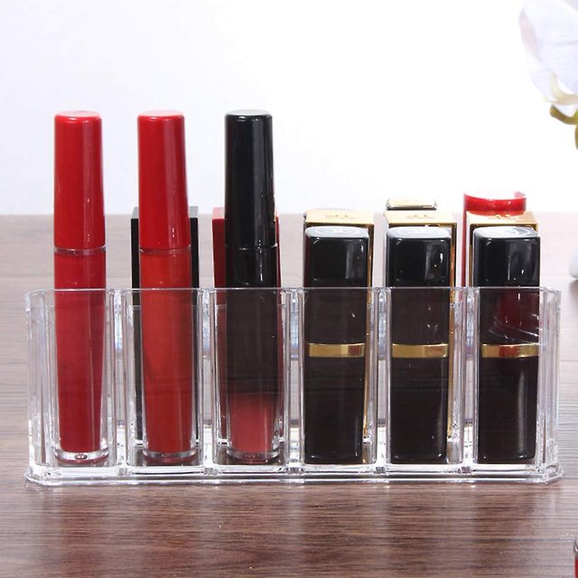 Soporte para lápiz labial, organizador de brillo de labios de 18 espacios, 3 filas, varios niveles, soporte para maquillaje y exhibición de almacenamiento de cosméticos