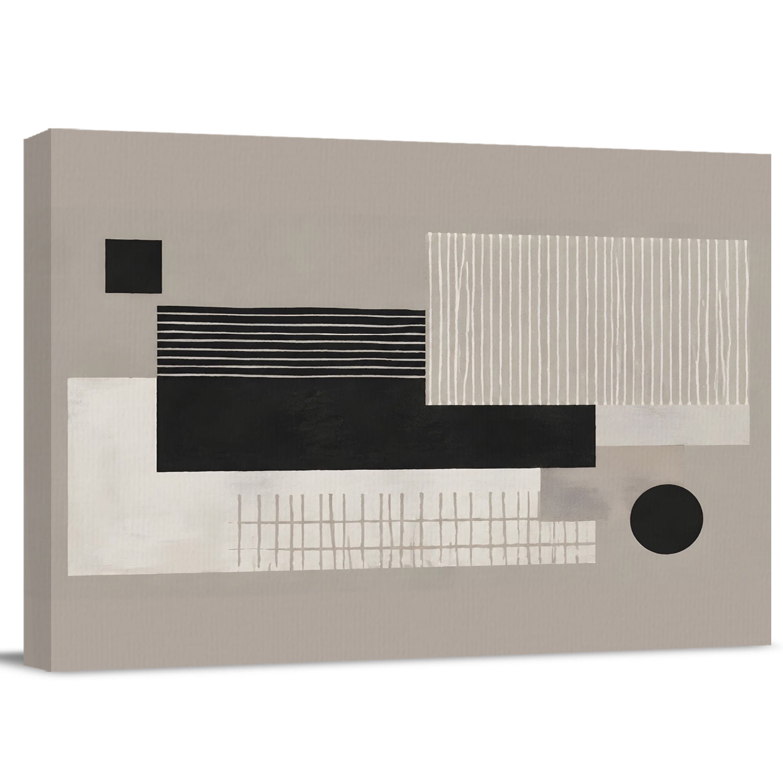 Canvas Wall Art Abstract Stripes Framed Artwork for Living Room Modern Geometric Lines Minimalist Art Gallery Wrapped Canvas Prints Art Ready to Hang Wall Decor for Kitchen Bathroom 12 x8