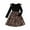 Black, variant on BOBOGOJP Kids Girls Rib Knit Long Sleeve Bodice Leopard Print Princess Party Dress Autumn Winter Dress Age 7-12 Years Black for Size 10 Years