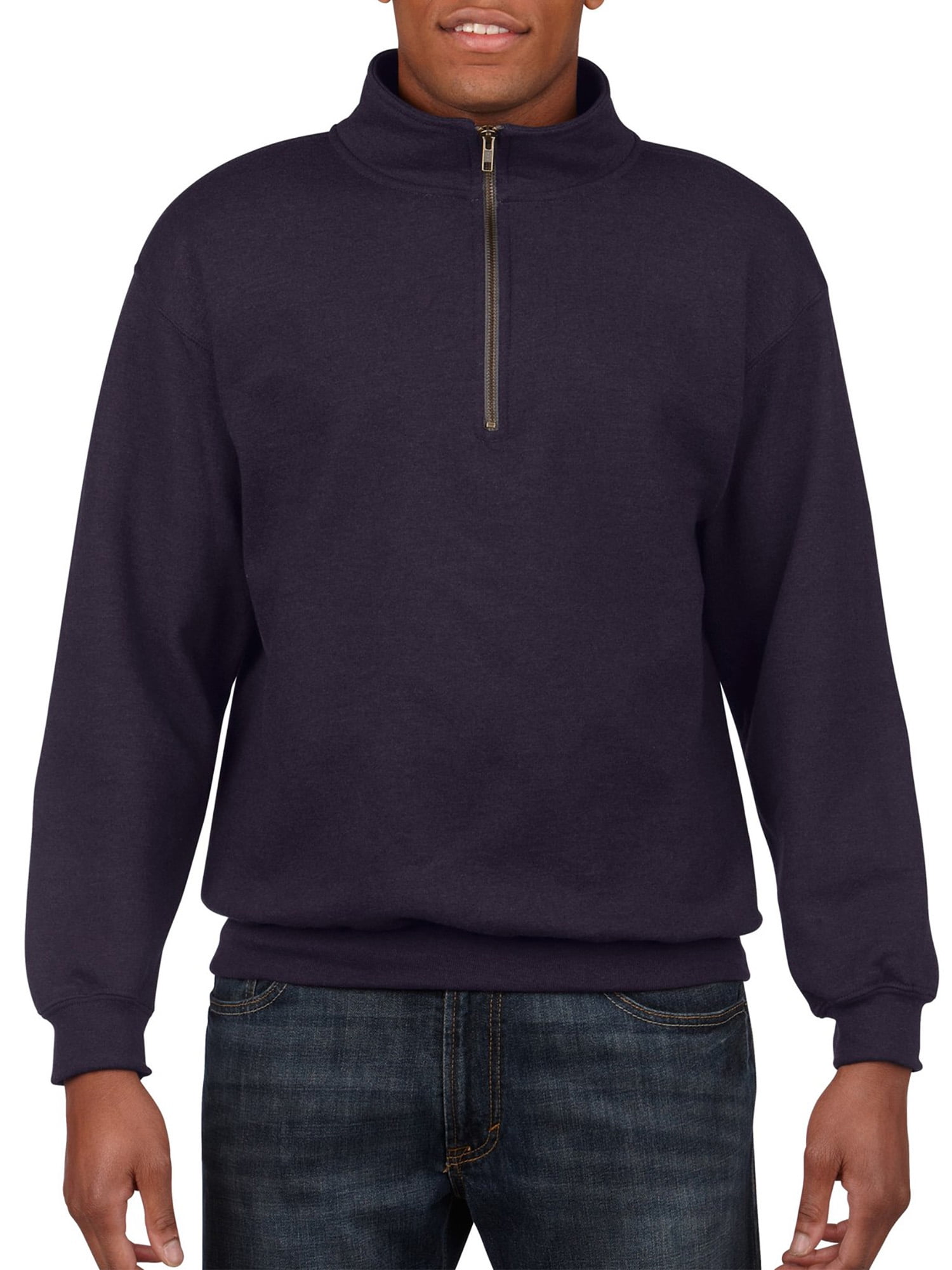 Gildan - Gildan Men's and Big Men's 1/4 Zip Cotton Cadet Collar ...