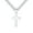 Silver, variant on Men's Women's Stainless Steel Vintage Simple Openwork Cross Necklace Black