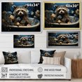 thumbnail image 4 of Designart "Wild Raccoon Cleanse In Blue Yellow Botanicals" Bathroom Canvas Art Print, 4 of 7