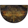 thumbnail image 4 of Vintage Half Round Rug - Dragonfly Mandala Design, Non-Slip Boho Kitchen Sink Floor Mat, Indoor Entryway Welcome Mat for High Traffic Areas, Fireplace Hearth Rug, 4 of 4