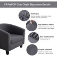 thumbnail image 4 of CHUNTIAN 2 Piece Club Chair Slipcover Stretch Barrel Chair Covers Solid Tub Chair Slipcovers Soft Armchair Covers Removable Furniture Protector Arm Chair Cover for Living Room,Green, 4 of 5