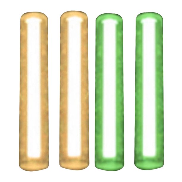 Tubo luminoso de de 4x/2 colores que en la oscuridad lámpara de palo luminoso de tierras raras para acampar, accesorios, llavero para exteriores Verde Naranja Amarillo Sunnimix tubo luminoso