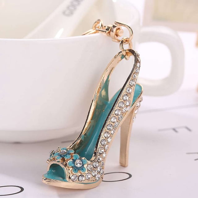 High Heel Shoe Keychain Rhinestone Key Chain; Girl Bag Crystal Purse Car Key Chain Gift Girl Bag Decorative Alloy Keyring